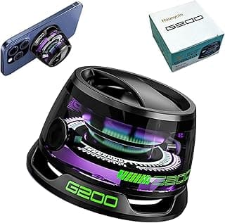 سبيكر بلوتوث مغناطيسي، سبيكر محمول متعدد الوظائف G200 مع إضاءة RGB، صوت محيطي 3D، حامل هاتف للايفون واندرويد، يدعم TWS (أسود)