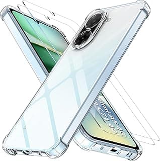 غطاء مضاد للصدمات لهاتف شاومي Redmi A5 4G مع قطعتين زجاج مقوى وحماية للكاميرا، جراب سيليكون TPU نحيف، شفاف