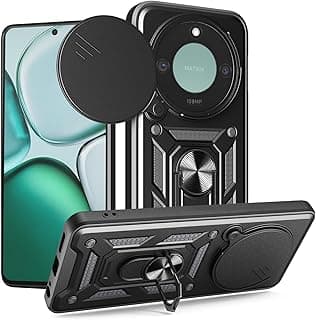 جراب حماية مقاوم للصدمات UNBLACK بقطعة منزلقة لحماية الكاميرا TPU + PC متوافق مع Honor X9C (أسود)