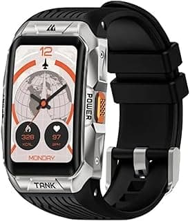 ساعة ذكية TANK X2 Ultra، لون فضي، تصميم متين، شاشة AMOLED، مقاومة للماء، تتبع لياقة بدنية