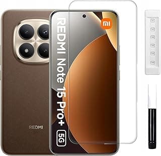 اسكرينة حماية زجاج مقوى لهاتف Redmi Note 15 Pro Plus 5G/15 Pro+ 5G، حواف منحنية 3D، صلابة 9H، لاصق كامل (UV شفاف)