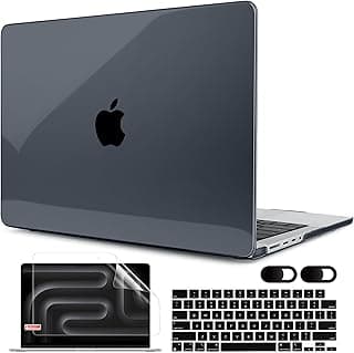 MEEgoodo Case for MacBook Pro 14 inch 2026 2025 2024 2023 2021(M5/M4/M3/M2/M1) Pro/Max, Laptop Case Fit Model A3427/A3426/A3434/A3112/A3401/A3185/A2918/A2992/A2779/A2442, Crystal Black