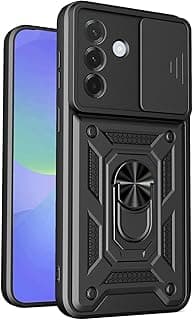 Case Cover Shock resistant UNBLACK Sliding CamShield TPU + PC Compatible with Samsung Galaxy A57 (Black)