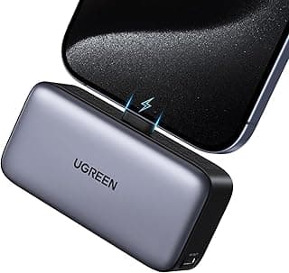 يوجرين باور بانك 5000 مللي امبير في الساعة بمنفذ USB C مدمج، شاحن محمول 22.5 واط شحن سريع مع حامل، شاشة LED، بطارية محمولة متوافقة ايفون 15 وايباد برو وجالكسي بيكسل