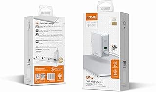 شاحن سفر سريع A4403C مع كابل من Type C إلى Lightning ومنافذ USB/Type C بقوة 30 وات - أبيض