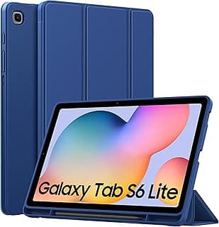 Case for Samsung Galaxy Tab S6 Lite Case 10.4 Inch 2024/2022/2020 with Pen Holder,Trifold Stand Protective Soft TPU Back Cover for Samsung Galaxy Tab S6 Lite Tablet with Auto Wake/Sleep,Navy Blue