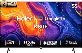 55 Inch 4K UHD Smart TV Built-in Receiver, Black - H55K85GU