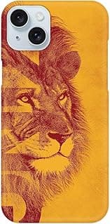 جراب موبايل سيليكون مطبوع عليه صورة اسد وتاج ذهبي متوافق مع ايفون 13