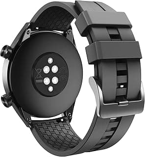 Silicone Wristbands Compatible with Huawei Watch GT 2e/GT 2 46 mm/GT 2 Pro Wristband, 22 mm Replacement Strap for Huawei Watch GT Active Smart Watch, Black