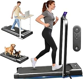 مشاية كهربائية قابلة للطي، مشاية للمشي تحت المكتب بقدرة 2.5 حصان، مشاية محمولة للمنزل والمكتب، مشاية 2 في 1 مع ريموت كنترول وشاشة LED
