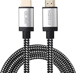 GLINK GL-201 ULTRA 4K-HIGH SPEED HDMI CABLE 2.0V with Ethernet 18Gbps, Supports DOLBY, 3D, 4K@60Hz, HDCP 2.2, Audio return, Cotton Braided, Gold Plated Metal Connector (20M/65FT)