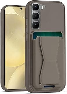 Leather Wallet Case Compatible with Infinix Hot 60 5G/Hot 60i, Leather Back Cover With TPU Frame, Shockproof Protective Phone Case with Card Holder Stand (Titanium)