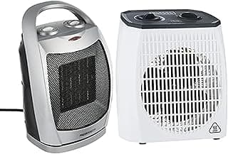 electric ceramic heater 750-1500w mt-ch003 + Black+decker 2000w vertical fan heater, white, 1.44 kg, hx310 - international warranty