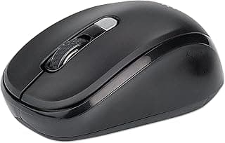 ماوس ضوئي لاسلكي من مانهاتن بمنفذ USB بيرفورمانس 800 - 1200 - 1600 نقطة لكل سم - 179904 - أسود