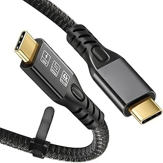 كيبل شحن سريع من USB C الى USB C بقدرة 240 واط - يدعم نقل البيانات بسرعة 20 جيجابايت في الثانية - إشارة إخراج فيديو 4 كيه عند 60 هرتز - كيبل شحن سريع من النوع C