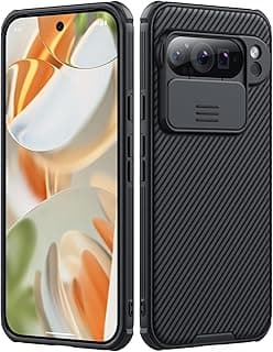 for Google Pixel 9 Pro Case, with Slide Camera Cover, Anti-Slip, Shockproof,Slim Stylish Protective Case for Google Pixel 9 Pro,Black