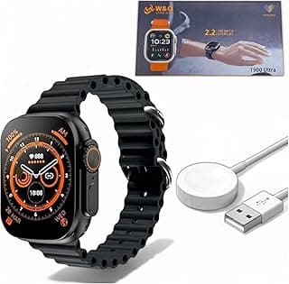 ساعة ذكية T900 Ultra للرجال والنساء، شاشة 1.99 بوصة HD ومقاس 49mm، اتصال بلوتوث، تتبع الصحة واللياقة، ألوان عشوائية، شحن لاسلكي، مقاومة للماء IP68 (أسود)