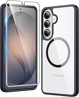 جراب FNTCASE لهاتف سامسونج Galaxy S26: جراب شفاف مغناطيسي مضاد للاصفرار ومقاوم للصدمات متوافق مع Magsafe - غطاء حماية متين (أسود)