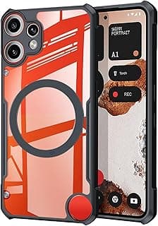 جراب مغناطيسي لهاتف Nothing Phone CMF 2 Pro [متوافق مع Magsafe]، ممتص صدمات TPU ناعم + ظهر أكريليك، حماية من السقوط بمعايير عسكرية - أسود مغناطيسي