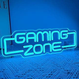 لوحة نيون RuCvixkt GamingZone، لوحة نيون لمنطقة الألعاب لتزيين غرفة الجيمرز، إضاءة نيون للجدران، لوحة نيون LED لهدايا الجيمرز للأولاد والأطفال