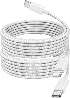 كابل شحن ايفون 15/16/17، عدد 2 كابل 1 متر مضفر USB C to C للشحن السريع لأجهزة ابل ايفون 17/17Pro/17Pro Max/17 Air/16/16 Pro/16 Pro Max/15/15 Plus/15 Pro/15 Pro Max