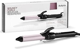 25mm Curling Tong Hair Curler with Sublim’ Touch Ceramic Coating, 10 Temperature Settings (110–180°C), Fast Heat Up & Safety Stand, Professional Curling Iron, Black & Pink - C325E