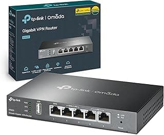 راوتر كابلاتو بمنافذ 10 و100 جيجابت إيثرنت من تي بي-لينك، لون أسود، موديل TL-R605