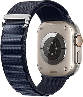 سوار Trail/Alpine Loop من النايلون من Dl3 Mobilak متوافق مع ساعة ابل الترا 2/الترا مقاس 49mm 45mm 44mm 42mm، حزام قابل للتعديل بخطاف معدني لساعة ابل الترا سيريس 9/8/7/6/5/4/3/2/1/SE2/SE