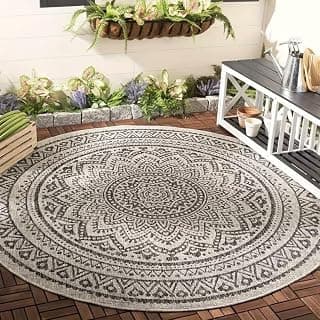 سجادة دائرية للأماكن الداخلية والخارجية مقاس 200*200 سم بسمك 0.25 سم ، بتصميم 3D ، ضهر دوتس مانع للانزلاق ، مثالية لغرفة المعيشة ،غرفة النوم . حافظة سجاد ، سجادة دائرية (carpet 3)