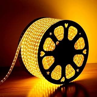 شريط إضاءة LED بطول 5 متر مقاوم للماء مع موصل، لون دافئ