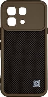 Silicon TPU Case Camera Protection with 3D Distinct Checkered, Carbon-Fiber Aesthetic Prints For Infinix Note 60 Pro 5G (Brown)