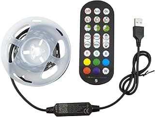 شريط إضاءة LED USB للشاشات RGB بطول 2 متر 5V مع ريموت كنترول ودعم تطبيق بلوتوث للهواتف الذكية