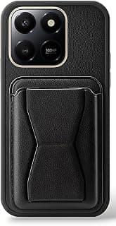 Leather Case Compatible for Honor X7D Shockproof Leather Back Card Storage & case built-in Stand PU leather for a stylish look, comfortable grip (Black)