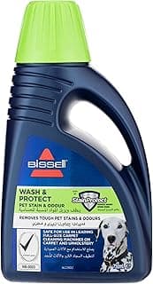 BISSELL Wash & Protect Carpet Pet Stain & Odour Cleaning Formula – Eliminates Tough Pet Stains, Neutralizes Odours, Safe for Carpets & Upholstery, Fresh Scent