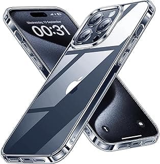 Compatible for iPhone 15 Pro Max Case Clear Transparent,Anti-Yellowing,Ultra-Thin,Shockproof [Military-Grade Drop Protection] Anti-Scratch Hard Back Cover-Crystal Clear