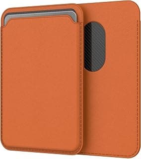Magnetic Slim Vegan Leather Wallet Compatible with MagSafe – Card Holder with RFID Protection, Stylish and Durable Design for iPhone 15/14/13/12 (Light Brown)