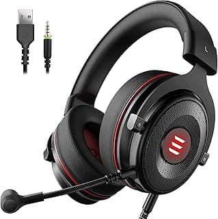 سماعة رأس للالعاب E900 برو بنظام صوت محيطي 7.1 ومنفذ USB و3.5 ملم وميكروفون عازل للضوضاء من اي كيه اس ايه، مناسبة لبلاي ستيشن 5/4 وسويتش واكس بوكس ون واجهزة الكمبيوتر والهواتف الذكية