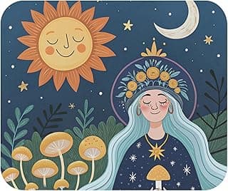قاعدة ماوس بتصميم بوهو صن اند مون جوديس - رسم سماء ليلية غامضة، سطح أملس وقاعدة مطاطية غير قابلة للانزلاق