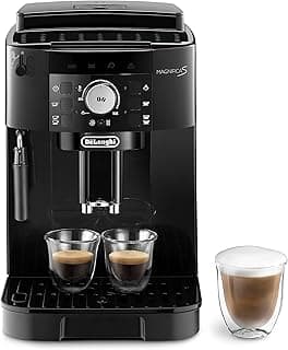 Magnifica S ECAM11.112.B, Kaffeevollautomat mit Milchaufschäumdüse für Cappuccino, mit Espresso Direktwahltasten und Drehregler, 2-Tassen-Funktion, Schwarz