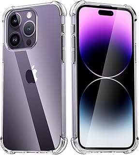 جراب متوافق مع iPhone 14 Pro، غطاء سيليكون شفاف TPU بزوايا مضادة للصدمات - شفاف