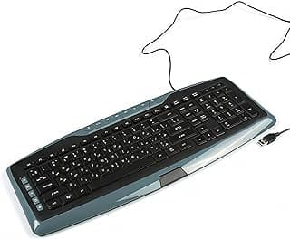 Keyboard Multimedia GM-8000 from Gigamax - Wierd USB - English and Arabic - Premium Desktop Keyboard for Workstation