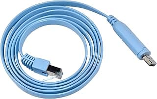 USB Console Cable, USB to RJ45 Console Cable for Cisco Routers, NETGEAR, Ubiquity, LINKSYS, TP-Link, AP Router, Switch for Laptops in Windows Mac Linux, DB9 to RJ45, 1.5m / 60in, Blue
