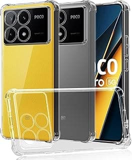 جراب حماية شفاف ومرن من مادة TPU لهاتف شاومي Poco X6 Pro / Redmi K70E مع حماية للكاميرا (شفاف)