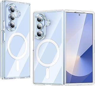 جراب لهاتف سامسونج Galaxy Z Fold 7 شفاف، متوافق مع MagSafe، جراب مغناطيسي شفاف مضاد للصدمات ومقاوم للاصفرار لهاتف Galaxy Z Fold 7 5G (2024) - شفاف