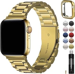 Metal Strap Compatible with Apple Watch Strap 42mm 41mm 40mm 38mm 44mm 45m 46mm 49mm Stainless Steel Replacement Band Compatible with iWatch Series 10 9 8 7 6 SE 5 4 3 2 1 Ultra