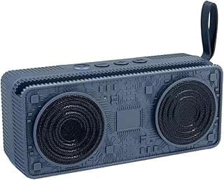 Portable Wireless Speaker T301, 10W, 52mm Horn, Bass Booster, 1200mAh Battery, TF Card and USB Support, with Carry Strap, for Home Travel Outdoor Use (Navy)