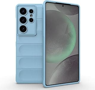 جراب موبايل ان بلاك ماجيك شيلد TPU + سيليكون مقاوم للصدمات متوافق مع سامسونج Galaxy S25 Ultra (أزرق فاتح)