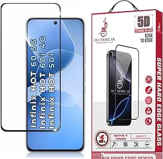 اسكرينة حماية زجاجية لهاتف Infinix Hot 60 5G / Hot 60i 4G / HOT 50i، صلابة 9H مضادة للخدش، متوافقة مع الجرابات