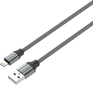 كابلات موبايل موديل LS442 من لدنيو، كابل لايتنينج USB سريع الشحن 2.4 امبير، 2 متر - لون كحلي