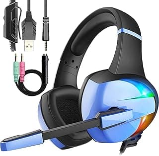 سماعة رأس جيمنج سلكية بميكروفون للأطفال والشباب، صوت محيطي ستيريو، متوافقة مع PC و Xbox و Switch ولابتوب وموبايل